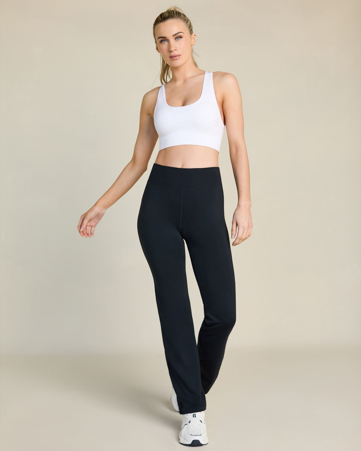 High Waisted Stretch Black Joggers