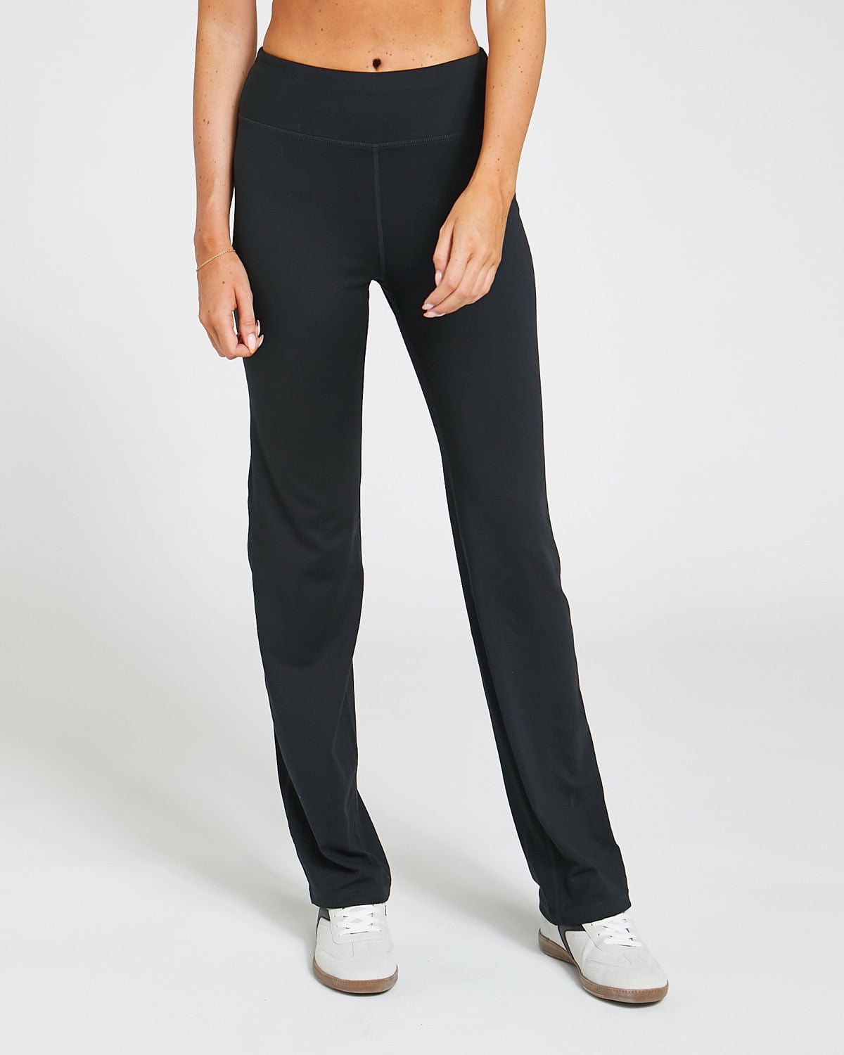 High Waisted Stretch Black Joggers