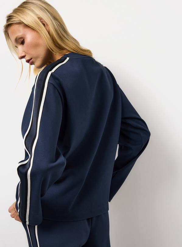 Dark Blue Tape Stripe Sweatshirt